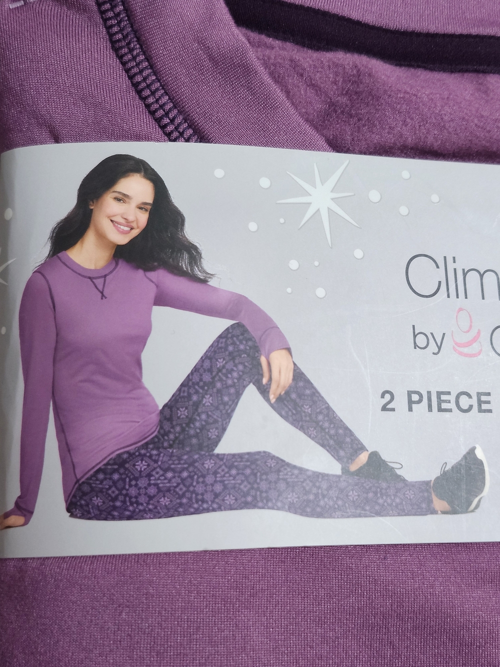 Cuddl Duds Purple Aztec 2-Piece Base Layer Set - Picture 4 of 7